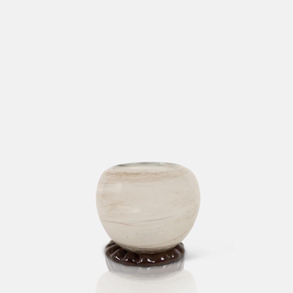 Ravello Glass Candle Holder, Smoke