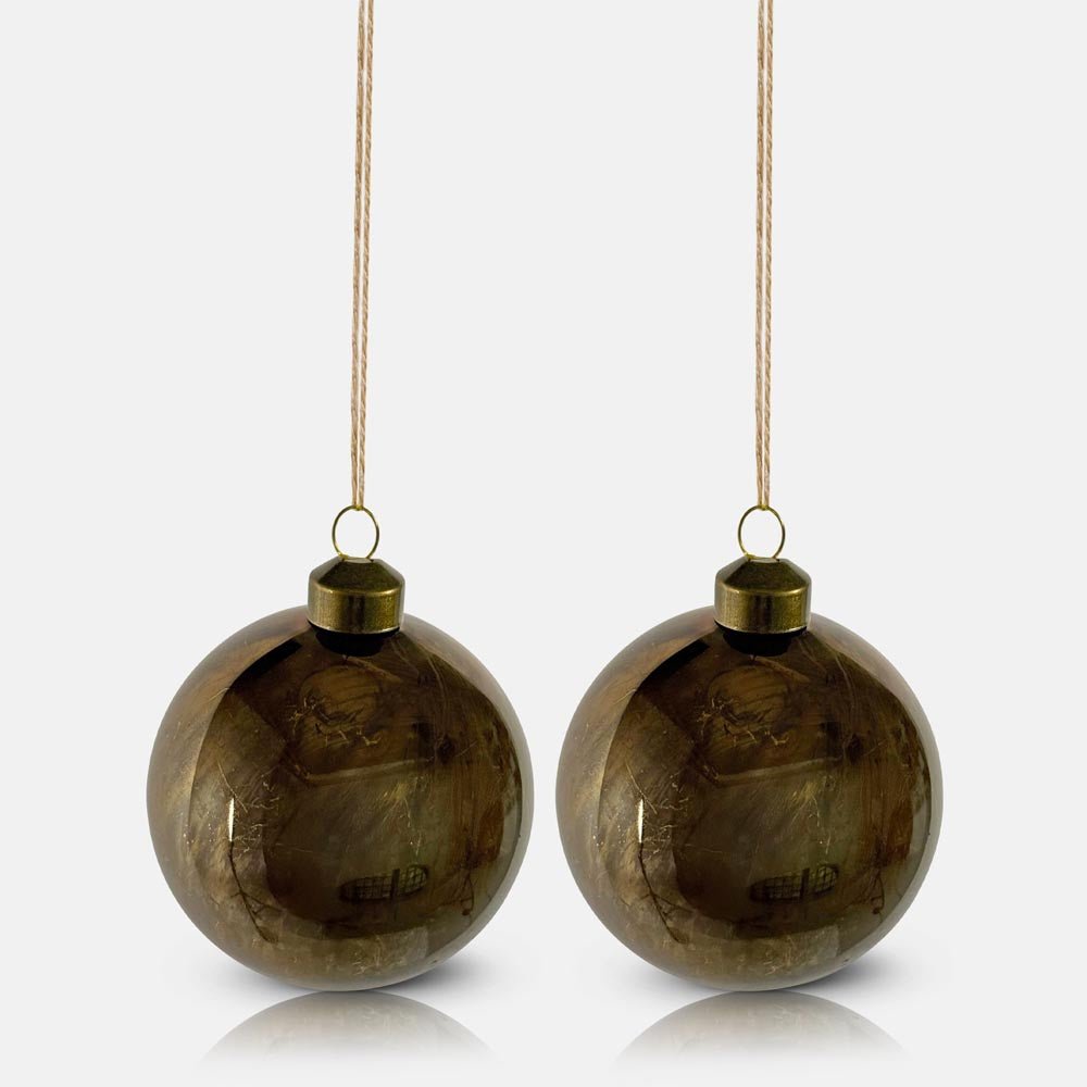 Silas Antique Gold Bauble - Set of 2