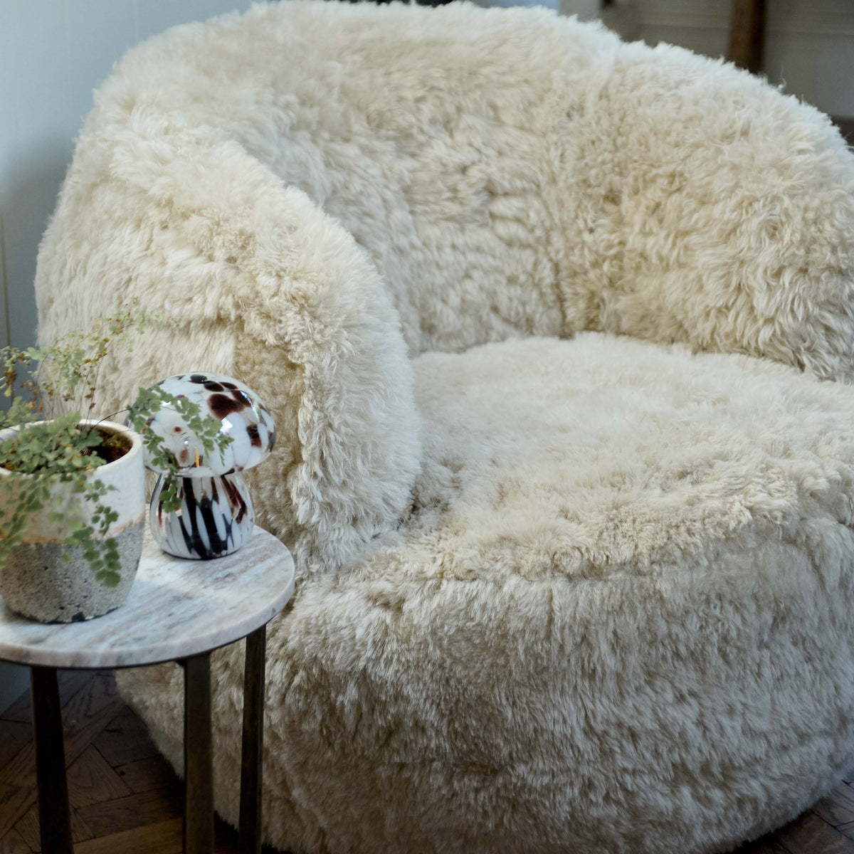 Solange Sheepskin Swivel Armchair - Honey
