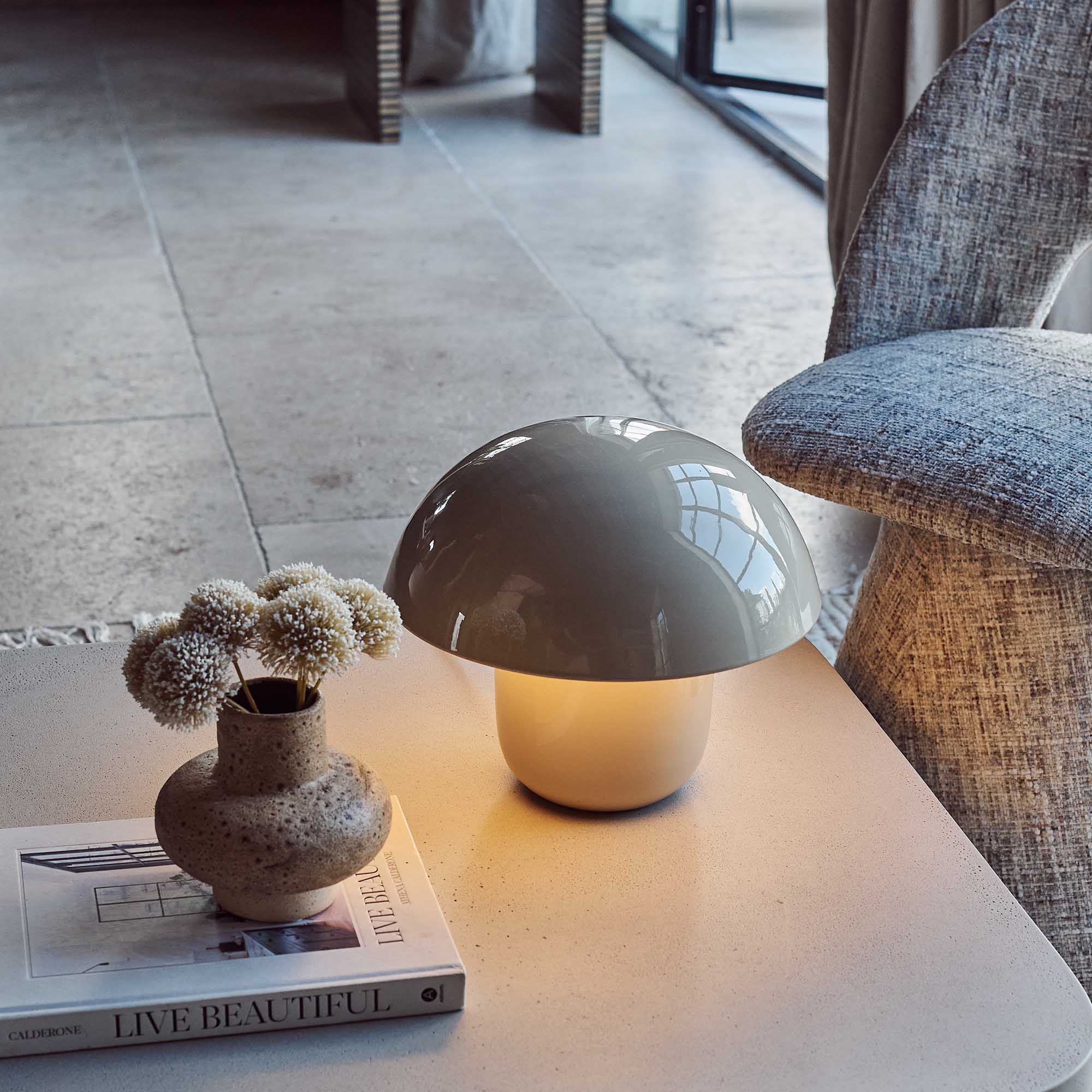 Sputnik Metal Table Lamp, Oat | Dome Lamps | Abigail Ahern
