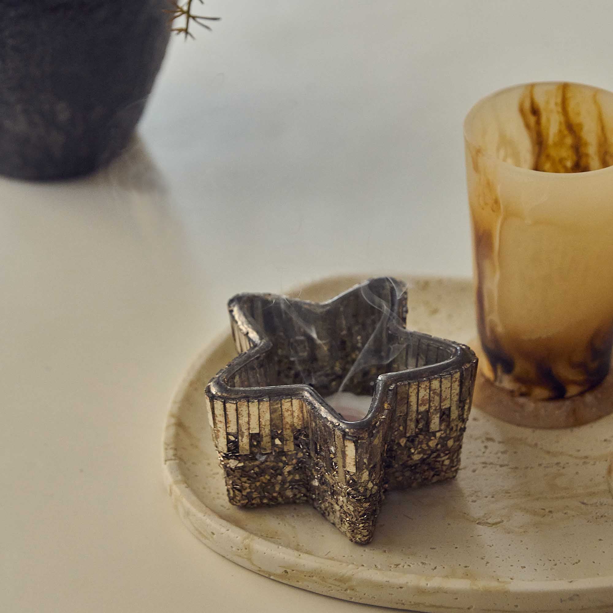 Star Glass Candle Holder | Silver Candler Holders | Abigail Ahern