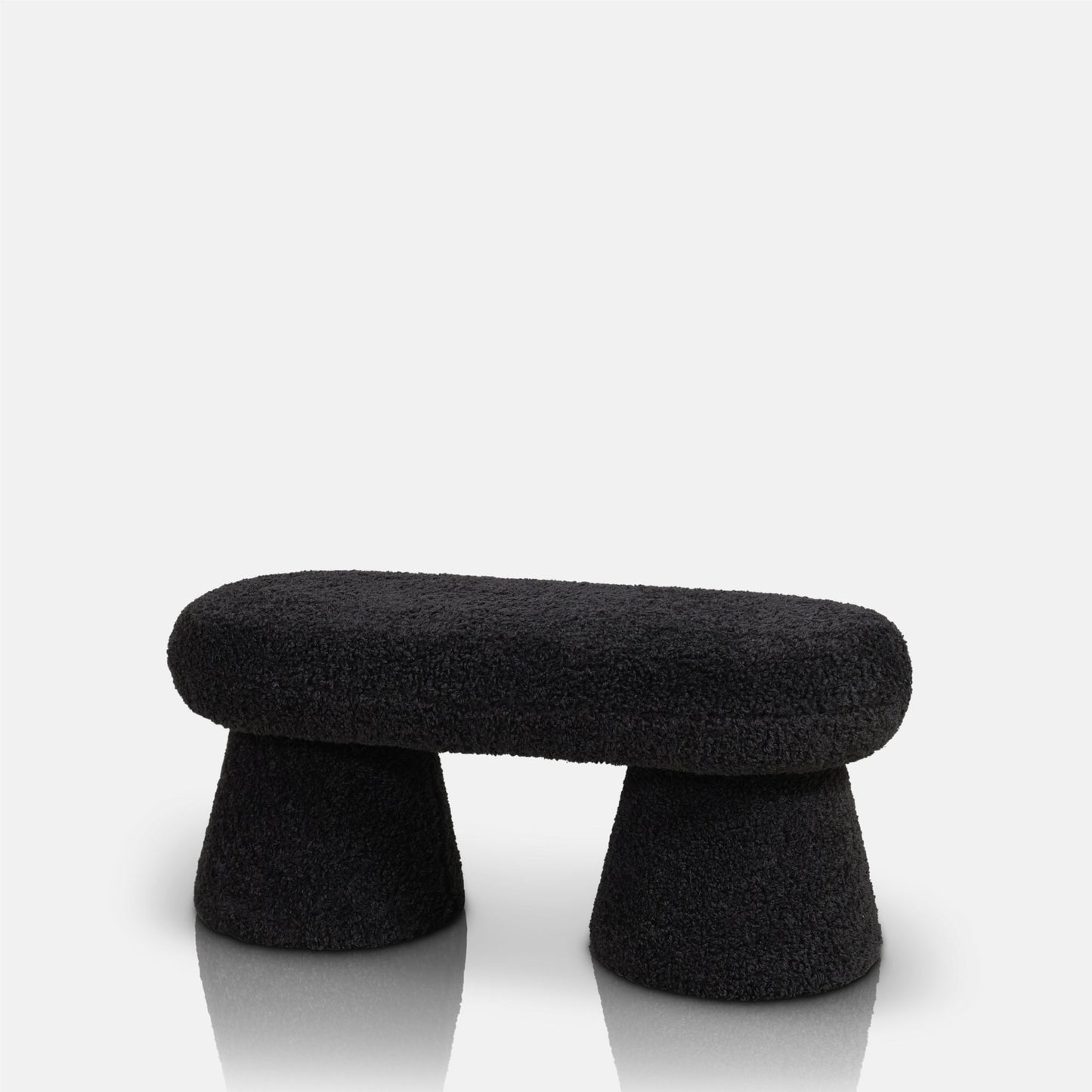 Tulip Faux Shearling Bench, Charcoal