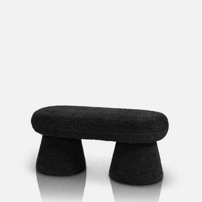Tulip Faux Shearling Bench, Charcoal