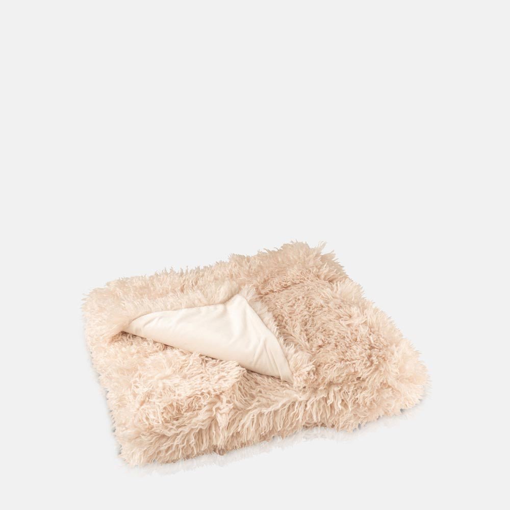 Warrick Faux Fur Throw, Cream