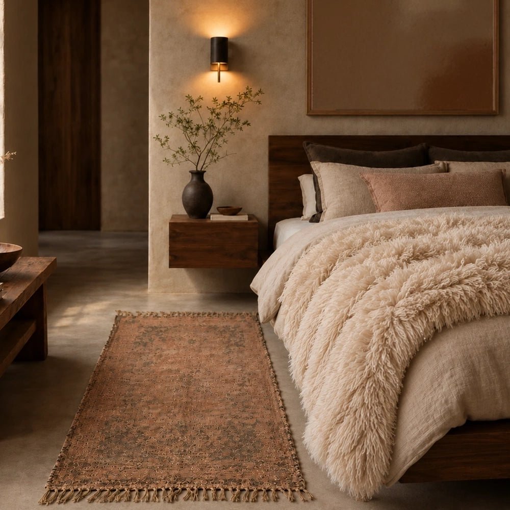 Warrick Faux Fur Throw, Cream