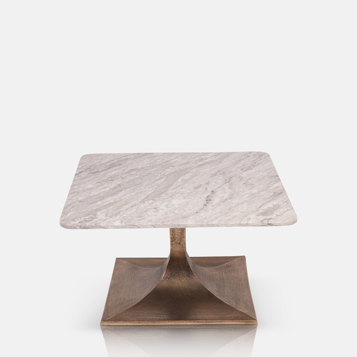 Abigail Ahern Waylon Marble Coffee Table featuring a smooth natural marble surface with distinctive veining, style as a sculptural centrepiece.
