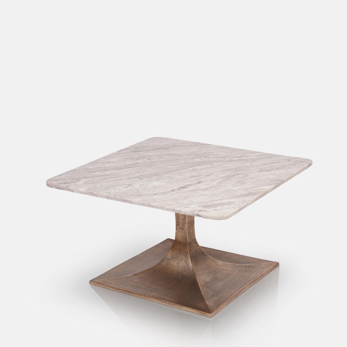 Abigail Ahern Waylon Marble Coffee Table crafted from natural marble, featuring a sculptural contemporary silhouette and distinctive veining that makes each piece unique.