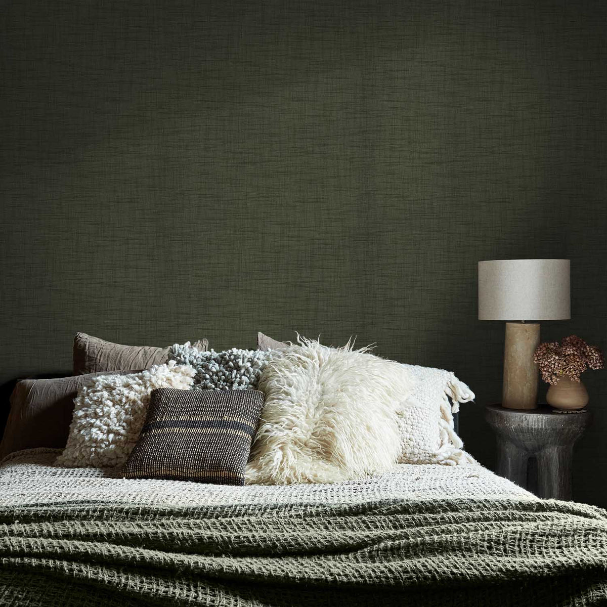 Weathered Linen Wallpaper, Garden