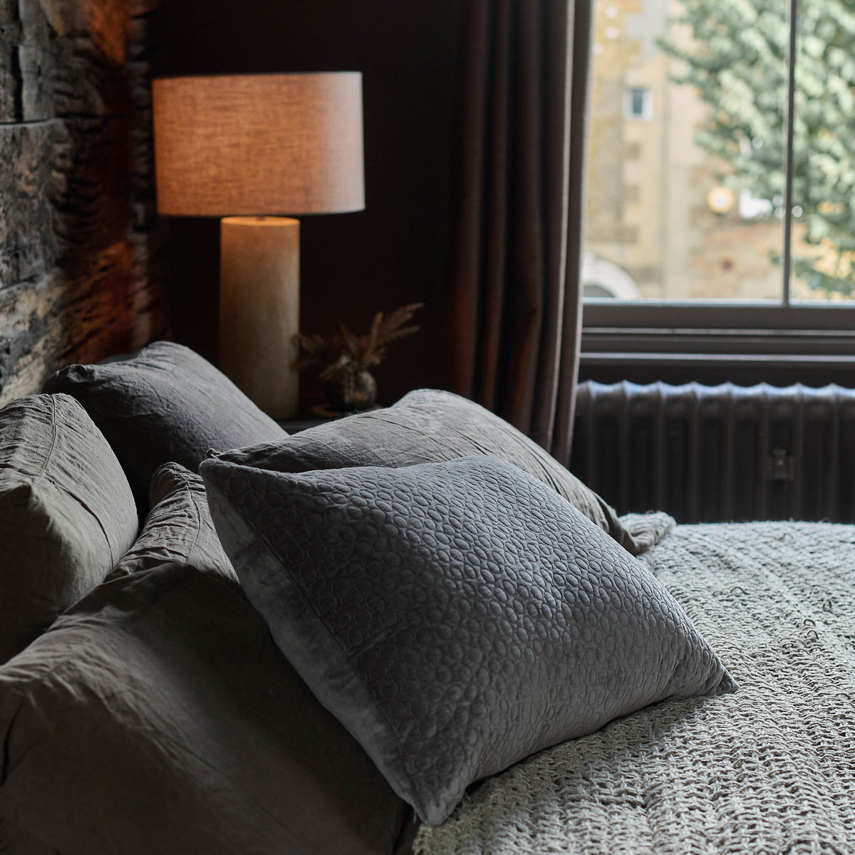 Wilson Grey Velvet Cushion