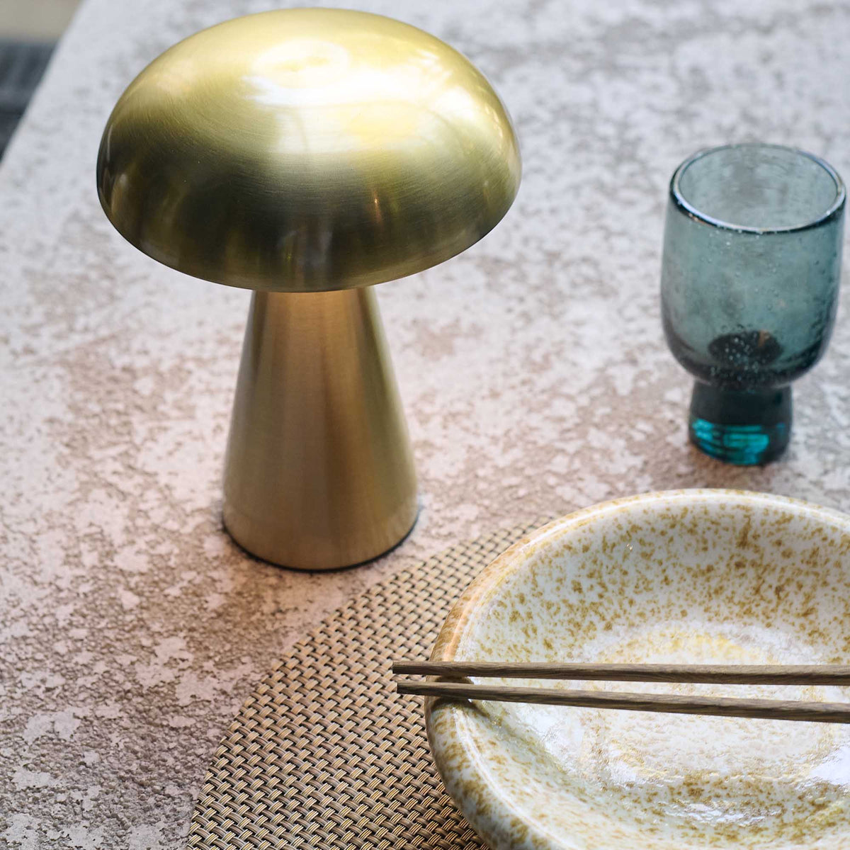 Zenith Portable Table Lamp, Gold