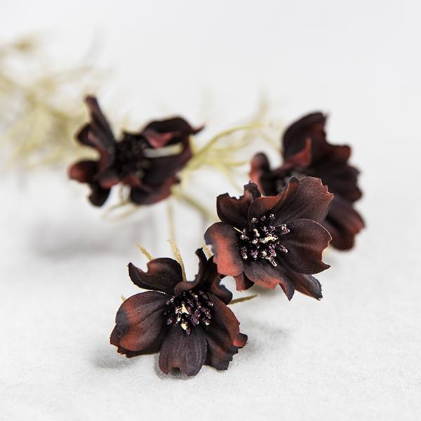 Artificial cosmos deep red faux fake flower stem botanical realistic home decor Abigail Ahern